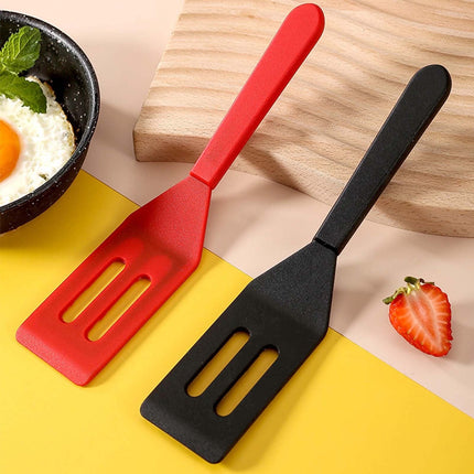 Small Spatula for Nonstick Cookware, Heavy Duty Mini Spatulas for kitchen Use, Heat-Resistant Silicone Thin Spatula Cooking Baking (Black/1 Pcs) 1.65x8.03 1.65" x 8.03" Black.