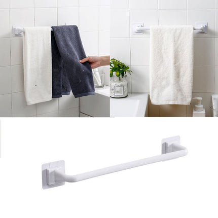 Self Adhesive Towel Bar, Heavy Duty No Drill Hand Towel Hanger for Bathroom and Kitchen Towel Storage Self, (Black/1 Pcs) 15Inches 10.63" White.