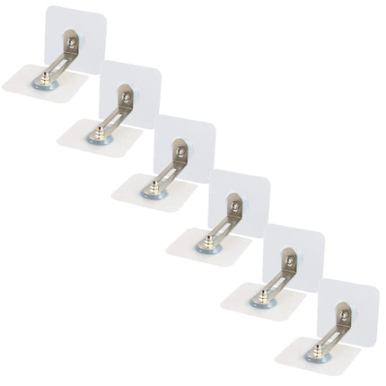 No Drill Furniture Anchors, Heavy Duty Anti Tip Furniture Straps Kit Adhesive Furniture Wall Anchors for Pet Proofing, Secure Bookcase Dresser Shelf Cabinet Wall, 6 Pack, 2.36x2.36 2.36" x 2.36" White*6.