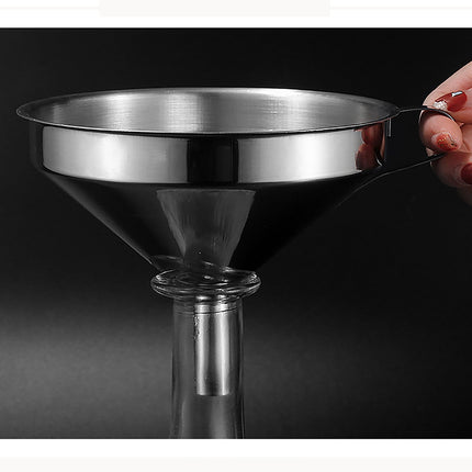 1 Pack Kitchen Funnel with 1 Removable Strainer,Premium Stainless Steel Funnel,5 Inch Food Grade Kitchen Funnels with 100 Mesh Food Filter Strainer for Filling Bottles,Oils, Juice,Wine(silver) silver.