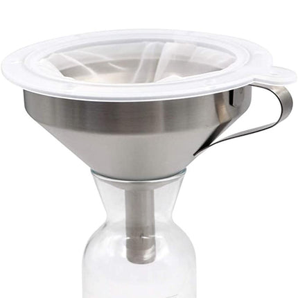 1 Pack Kitchen Funnel with 1 Removable Strainer,Premium Stainless Steel Funnel,5 Inch Food Grade Kitchen Funnels with 100 Mesh Food Filter Strainer for Filling Bottles,Oils, Juice,Wine(silver) silver.
