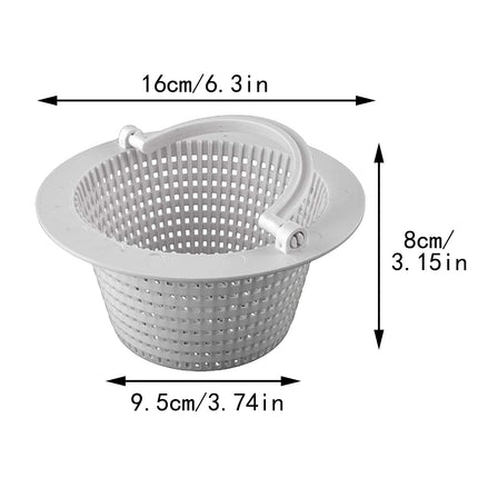 Above Ground Pool Thru-Wall Skimmer Basket with Handles, Swimming Pool Replacement Basket, Standard Small Thru-Wall Size - Skim Remove Debris, Cleanout Leaves, 1 Pcs, 6.3x3.15 6.3" x 3.15" White.