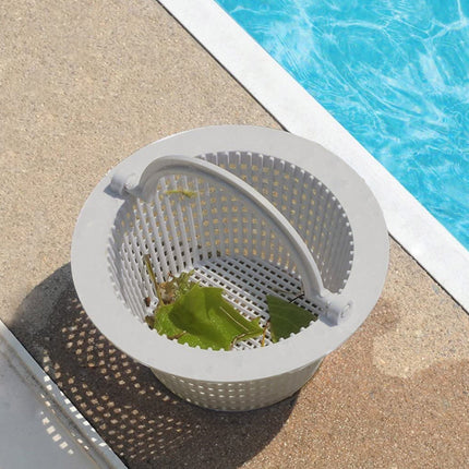 Above Ground Pool Thru-Wall Skimmer Basket with Handles, Swimming Pool Replacement Basket, Standard Small Thru-Wall Size - Skim Remove Debris, Cleanout Leaves, 1 Pcs, 6.3x3.15 6.3" x 3.15" White.