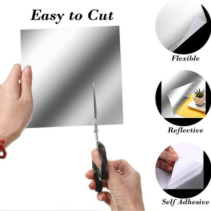 12-Pack Acrylic Flexible Mirror Stickers Set - 6x6 Inch Self-Adhesive Safe Non-Glass Tiles For Living Rooms,Changing Rooms & Diy Decor.