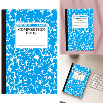 1 Pcs 8 Pastel Colors Office Ruled Composition Books,Composition Notebook, Marble Cover Notepad Lined Cute Journal Notebooks for Office Supplies Notes Taking Writing, 5.5 X 8.27 in(Hot Pink) Blue.