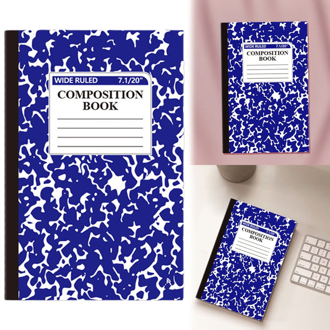 1 Pcs 8 Pastel Colors Office Ruled Composition Books,Composition Notebook, Marble Cover Notepad Lined Cute Journal Notebooks for Office Supplies Notes Taking Writing, 5.5 X 8.27 in(Hot Pink) Dark Blue.
