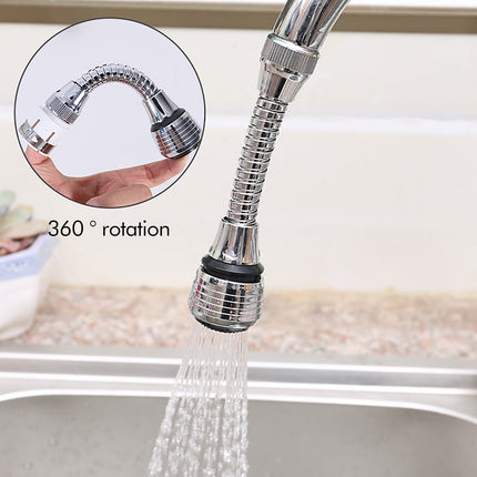Flexible Faucet Sprayer Attachment, Heavy Duty 360 ° Kitchen Sink Aerator, Extender ABS Polished Chrome for Cold Hot Water (Silver/2 Pack) 5.51x2.35 5.51" x 2.35" Silver.