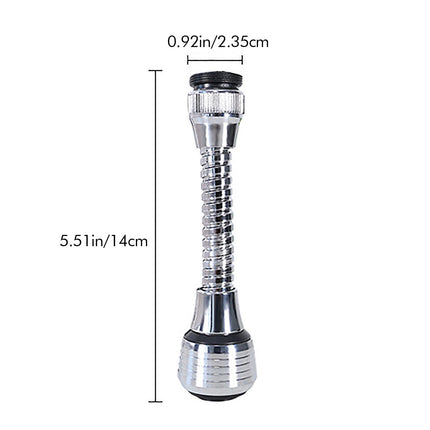 Flexible Faucet Sprayer Attachment, Heavy Duty 360 ° Kitchen Sink Aerator, Extender ABS Polished Chrome for Cold Hot Water (Silver/2 Pack) 5.51x2.35 5.51" x 2.35" Silver.