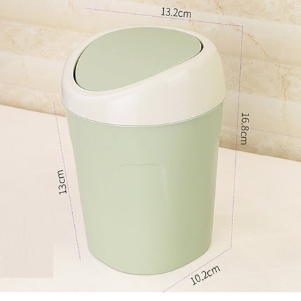 Plastic Mini Trash Can, Heavy Duty Wastebasket with Lid, Tiny Bathroom Trash Can with Swing lid, Small Countertop Waste Basket for Home Office Kitchen Vanity Tabletop (Green) 6.61x4.02x5.20 6.61" x 4.02" x 5.20" Green.