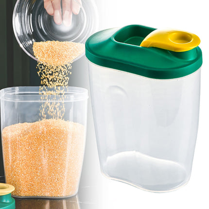 Airtight Storage Container with Lids, Plastic Pet Food Storage Container with Locking Lid,Pet Dog Cat Food Dispenser ,Clear Pet Dog Food Storage Bin Containers for Rice Grain(Green,4.72x7.68") Z1-Green.