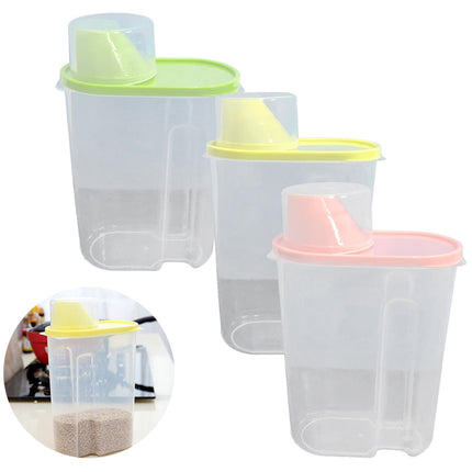 Airtight Storage Container with Lids, Plastic Pet Food Storage Container with Locking Lid,Pet Dog Cat Food Dispenser ,Clear Pet Dog Food Storage Bin Containers for Rice Grain(Green,4.72x7.68") Z3-Green.