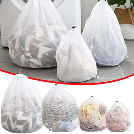 1 Pack Large Laundry Bags,Heavy Duty Diamond Mesh Laundry Bags with Drawstring Closure, Large Laundry Hamper Liner, Washable Laundry Essentials for Travel, Sports, Dorms,White (19.6in) 19.6in.