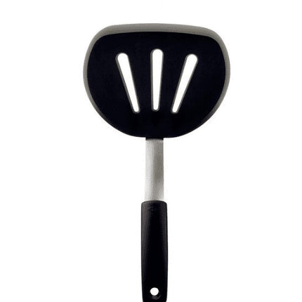 Silicone Spatula, Silicone Pancake Turner, Good Grips Perfect Pancake Flipper and Egg Turner, Heavy Duty Heat Resistant Rubber Spatula Wide for Large Food, 1 Pack, 6.0x12.6 6.0" x 12.6" Black.