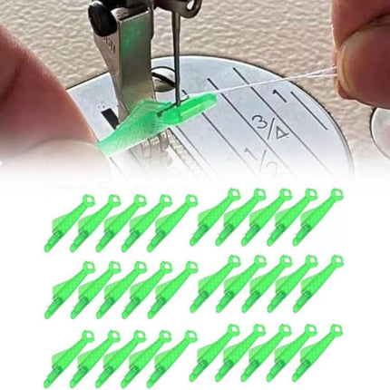 Fish Mouth Sewing Machine Needle Threader Upgraded Automatic Sewing Needle Threader,Simple Needle Threader Tool,Quick Sewing Machine Cycle Simple Needle Threader Tool(5 pcs-HotPink) 30 pcs-Green.