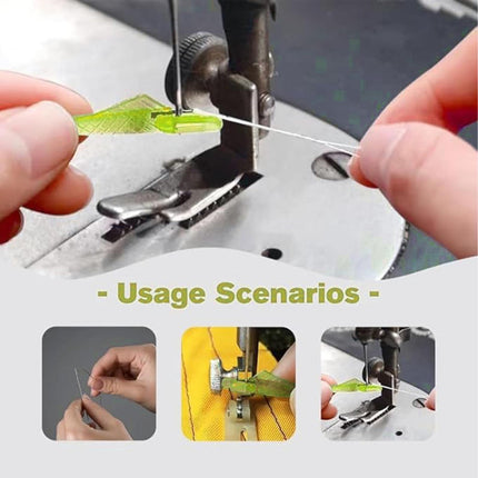 Fish Mouth Sewing Machine Needle Threader Upgraded Automatic Sewing Needle Threader,Simple Needle Threader Tool,Quick Sewing Machine Cycle Simple Needle Threader Tool(5 pcs-HotPink) 40 pcs-HotPink.