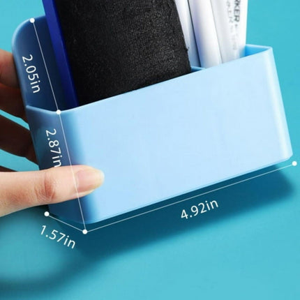 Magnetic Pen Holder, Heavy Duty 2 Slot Mesh Pencil & Marker Organizer for Desk, Extra Strong Magnets for Locker, Refrigerator, Dry Erase Board, Whiteboard Storage Solution, 7.28x2.68x4.92 4.92" x 1.57" x 4.93" Black.