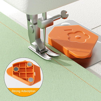 1Pcs Magnetic Seam Guide for Sewing Machine, Multifunctional Polygonal Hemmer Guide with Scale, Universal Sewing and Quilting Supplies Accessories Tools (Polygonal Seam Guide) (Orange) Orange.