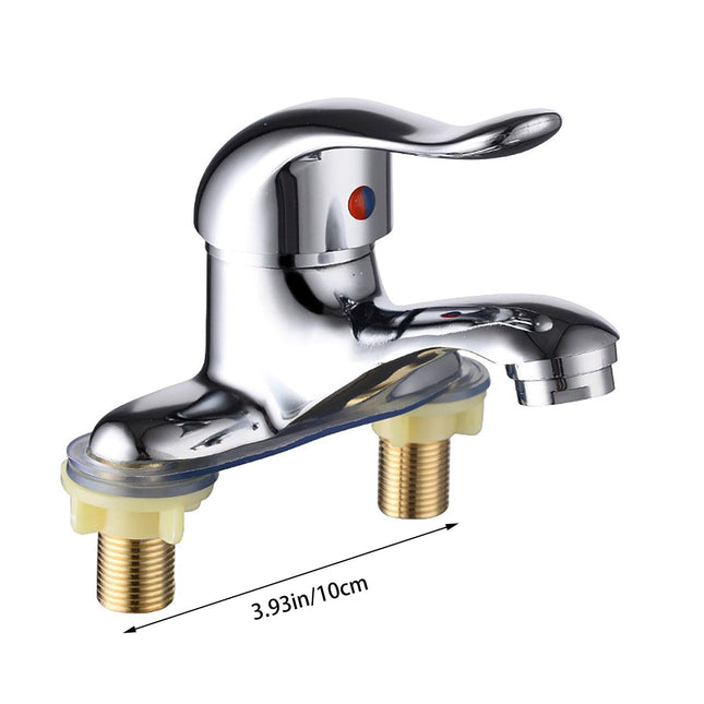 Bathroom Faucet, 2-Hole Mixer Tap, Heavy Duty Single Handle Bathroom Sink Faucet, 2 Hole Single Handle Hot and Cold Water Mixer Tap, for Hot and Cold Water, Bathroom Faucet, for Home and Hotel 3.93" Silver.