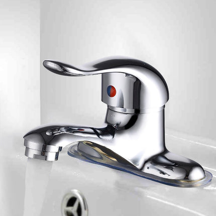 Bathroom Faucet, 2-Hole Mixer Tap, Heavy Duty Single Handle Bathroom Sink Faucet, 2 Hole Single Handle Hot and Cold Water Mixer Tap, for Hot and Cold Water, Bathroom Faucet, for Home and Hotel 3.93" Silver.