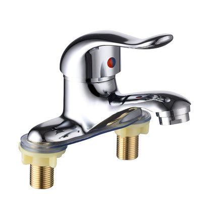 Bathroom Faucet, 2-Hole Mixer Tap, Heavy Duty Single Handle Bathroom Sink Faucet, 2 Hole Single Handle Hot and Cold Water Mixer Tap, for Hot and Cold Water, Bathroom Faucet, for Home and Hotel 3.93" Silver.