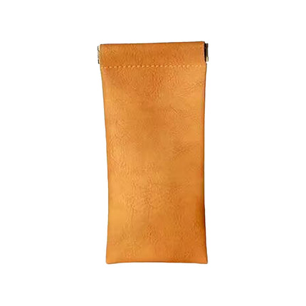 Glasses Case, Soft Eyeglass Case, Portable Squeeze Top Leather Glasses Case, Anti-Scratch Eyeglass Case For Women Men (Orange/1 Pcs) 3.14x6.88 3.14" x 6.88" Blue/1 Pcs.