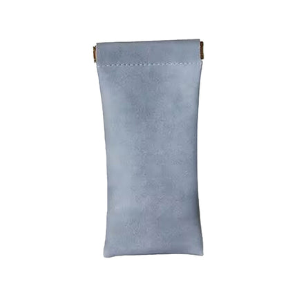Glasses Case, Soft Eyeglass Case, Portable Squeeze Top Leather Glasses Case, Anti-Scratch Eyeglass Case For Women Men (Orange/1 Pcs) 3.14x6.88 3.14" x 6.88" Blue/1 Pcs.