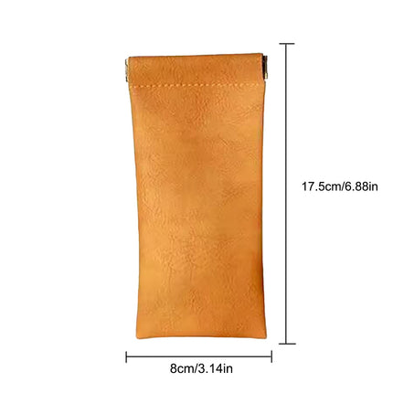 Glasses Case, Soft Eyeglass Case, Portable Squeeze Top Leather Glasses Case, Anti-Scratch Eyeglass Case For Women Men (Orange/1 Pcs) 3.14x6.88 3.14" x 6.88" Pink/1 Pcs.