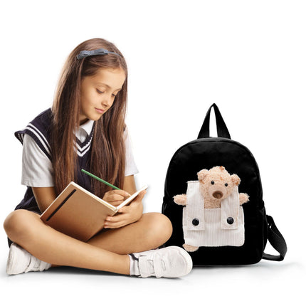 1 Pcs Travel Backpack,Cute Custom BookBag with Detachable Bear,Travel Backapck for Women/Men Casual Laptop Bookbag,Large Capacity Backpack for Birthday Gift,Christmas Gift,8.6x11 in(Green) Black.