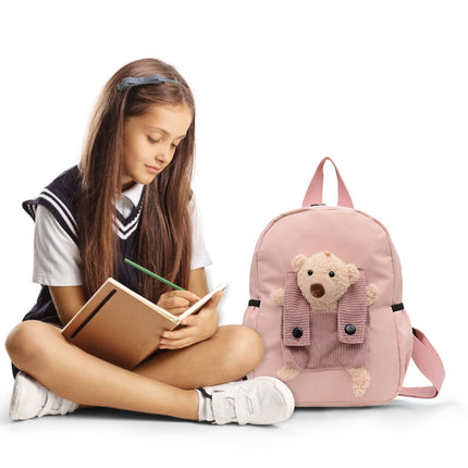 1 Pcs Travel Backpack,Cute Custom BookBag with Detachable Bear,Travel Backapck for Women/Men Casual Laptop Bookbag,Large Capacity Backpack for Birthday Gift,Christmas Gift,8.6x11 in(Green) Pink.