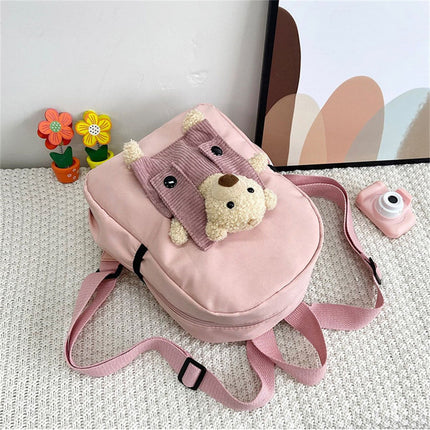 1 Pcs Travel Backpack,Cute Custom BookBag with Detachable Bear,Travel Backapck for Women/Men Casual Laptop Bookbag,Large Capacity Backpack for Birthday Gift,Christmas Gift,8.6x11 in(Green) Pink.