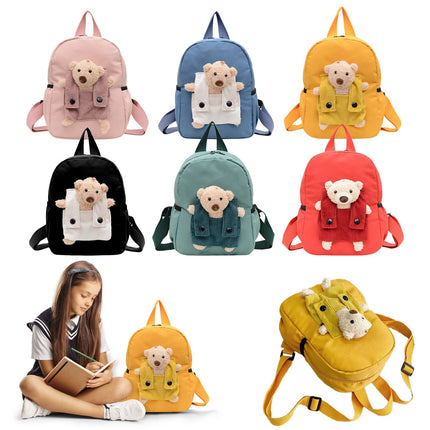 1 Pcs Travel Backpack,Cute Custom BookBag with Detachable Bear,Travel Backapck for Women/Men Casual Laptop Bookbag,Large Capacity Backpack for Birthday Gift,Christmas Gift,8.6x11 in(Green) Pink.