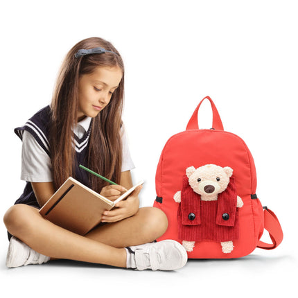 1 Pcs Travel Backpack,Cute Custom BookBag with Detachable Bear,Travel Backapck for Women/Men Casual Laptop Bookbag,Large Capacity Backpack for Birthday Gift,Christmas Gift,8.6x11 in(Green) Red.