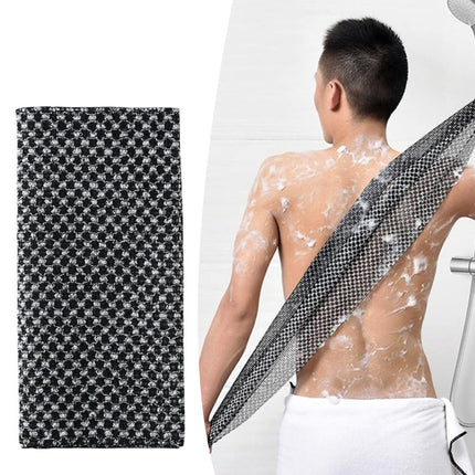Exfoliating Washcloth Towel,Extra Rough Body & Back Scrubber for Use in Shower Bath, Long Exfoliating Body Scrubber, Exfoliator Shower Towel for Men Women, 39.37x9.84 39.37" x 9.84" Black.