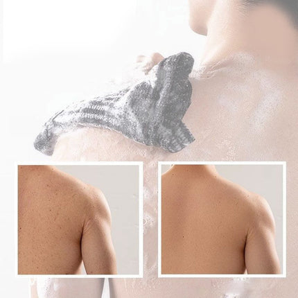 Exfoliating Washcloth Towel,Extra Rough Body & Back Scrubber for Use in Shower Bath, Long Exfoliating Body Scrubber, Exfoliator Shower Towel for Men Women, 39.37x9.84 39.37" x 9.84" Black.