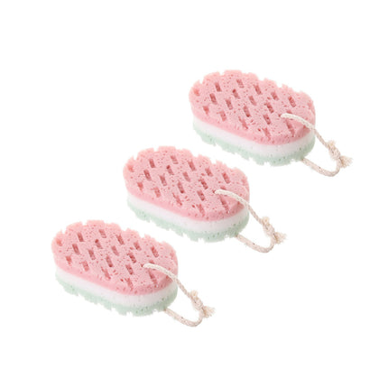 Cleansing loofah Bath Sponge, Magic Exfoliating Bath Sponge, Shower deep exfoliating Sponge, Rich Foam Bath Sponge, 3-Pack Large Size, 5.9x3.54x1.96 5.9" x 3.54" x 1.96" Pink.