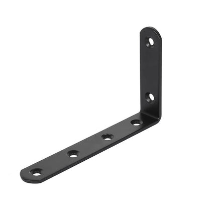 Black L Brackets for Wood, 4.92" x 2.95" Corner Bracket Heavy Duty L Corner Brace Metal Right Angle Brackets for Shelves, Furniture, Bedframe, Cabinet, Drawer, Chair, Thickness 3MM, 1 Pack 4.92" x 2.95" Black.