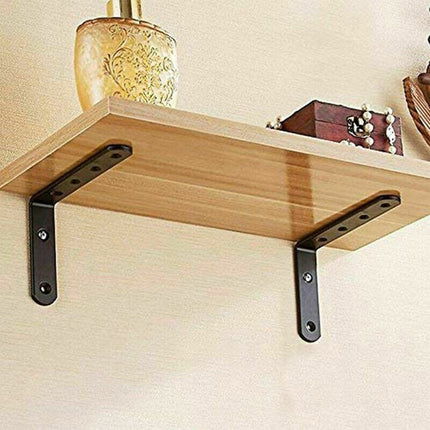 Black L Brackets for Wood, 4.92" x 2.95" Corner Bracket Heavy Duty L Corner Brace Metal Right Angle Brackets for Shelves, Furniture, Bedframe, Cabinet, Drawer, Chair, Thickness 3MM, 1 Pack 4.92" x 2.95" Black.