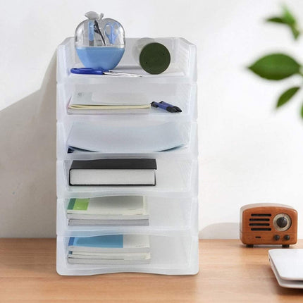 Stackable Paper Trays, Heavy Duty Rectangular Plastic Desk Holder Desktop Document File Organizer Storage Letter for Office Classroom (Clear) 12.8x9.84x2.16 12.8" x 9.84" x 2.16" Black.