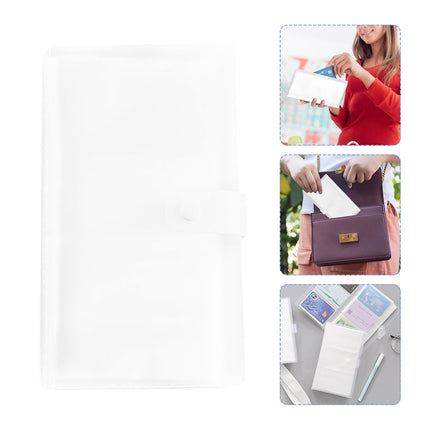 1 Pcs PP Professional Business Card Holder Organizer Book,Portable Business Card Binder- 120 Card Capacity Premium PP Folder with hard Cover, Name Card Credit Cards Binder for Men/Women(cat) Clear.