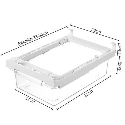 Refrigerator Pull Out Bin,Snap On Drawer Fridge Mate,Fridge Storage Box/Drawers/Rack, Refrigerator Bin Home Organizer for Fridge Shelf Thickness Under 0.6.