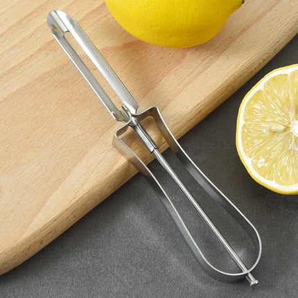 Professional Stainless Steel Peeler, Swivel Blade, Ergonomic Handle, Potato Eye Remover, Commercial Grade Vegetable Peeler for Potatoes, Carrots, Apples, Dishwasher Safe, 1.02x5.91 1.02" x 5.91" Silver.