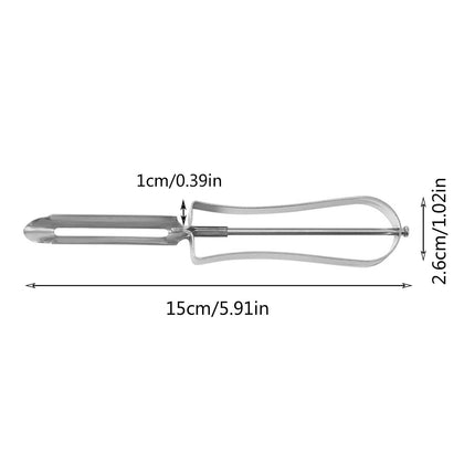 Professional Stainless Steel Peeler, Swivel Blade, Ergonomic Handle, Potato Eye Remover, Commercial Grade Vegetable Peeler for Potatoes, Carrots, Apples, Dishwasher Safe, 1.02x5.91 1.02" x 5.91" Silver.