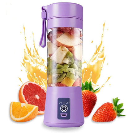 Cordless Portable Personal Size Blender - Mini Blender Make Smoothies and Shakes, 380Ml BPA Free Travel Cup, Powerful Blending Suit in Office/Home/Gym Purple.
