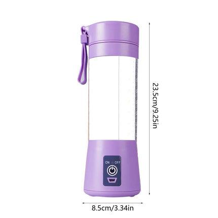 Cordless Portable Personal Size Blender - Mini Blender Make Smoothies and Shakes, 380Ml BPA Free Travel Cup, Powerful Blending Suit in Office/Home/Gym Purple.