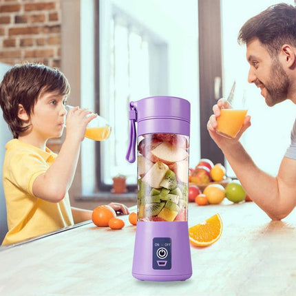Cordless Portable Personal Size Blender - Mini Blender Make Smoothies and Shakes, 380Ml BPA Free Travel Cup, Powerful Blending Suit in Office/Home/Gym Purple.
