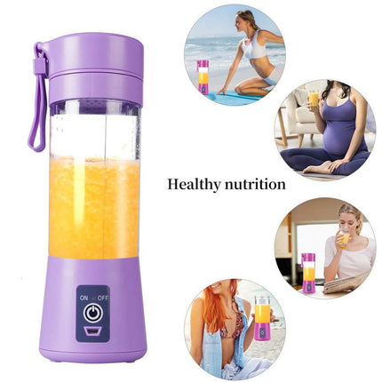 Cordless Portable Personal Size Blender - Mini Blender Make Smoothies and Shakes, 380Ml BPA Free Travel Cup, Powerful Blending Suit in Office/Home/Gym Purple.