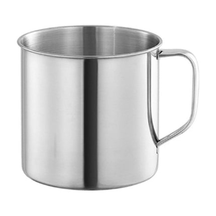 Stainless Steel Coffee Mugs, Metal Camping Cup, Water Tea Cup with Handle, Travel Tumbler Cup for Hiking, Picnic, Backpacking, Kindergarten, Home, 2.95x2.76 6.7 oz Silver.