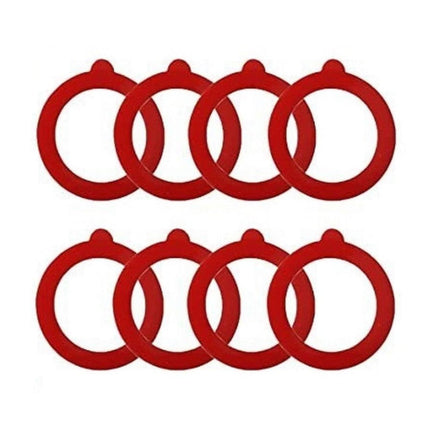 Silicone Replacement Gasket, Airtight Rubber Seals Rings for Mason Jar Lids, Leak-Proof Canning Silicone Fitting Seals for Glass Clip Top Jars (Red, 8pcs) 3.7 Inches 3.7" Red.