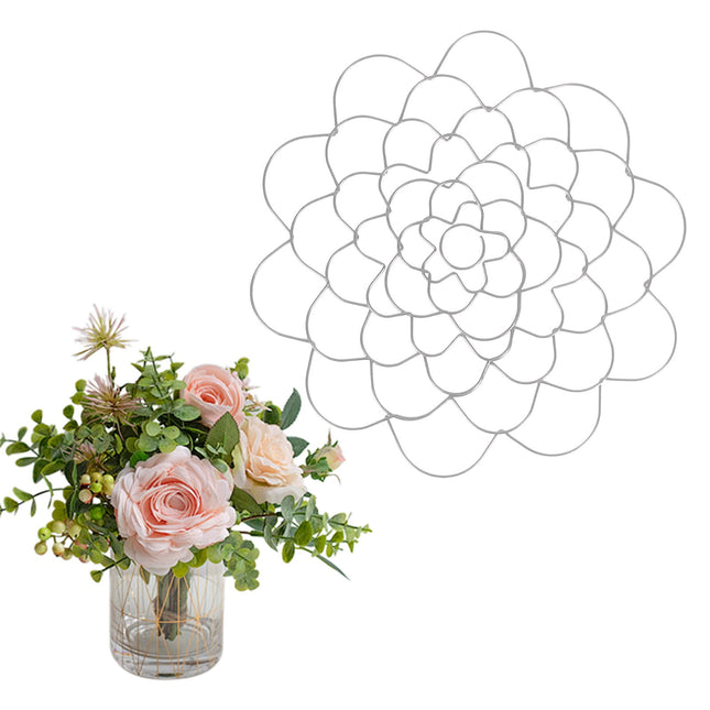 Stainless Steel Flower Arranger Frog, Wire Flower Arrangement Holder, Round Floral Lid Organizer Grid Tool, for Floral Plant Vase Stems Bouquets Fixation, Gold, 4 Inches 5" Gold.