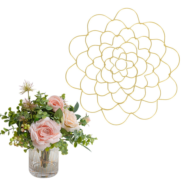 Stainless Steel Flower Arranger Frog, Wire Flower Arrangement Holder, Round Floral Lid Organizer Grid Tool, for Floral Plant Vase Stems Bouquets Fixation, Gold, 4 Inches 4" Silver.